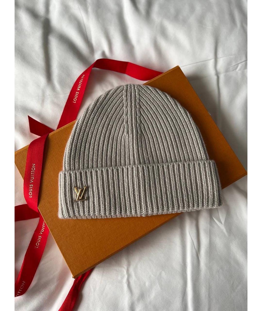 LOUIS VUITTON Серая шерстяная шапка, фото 3