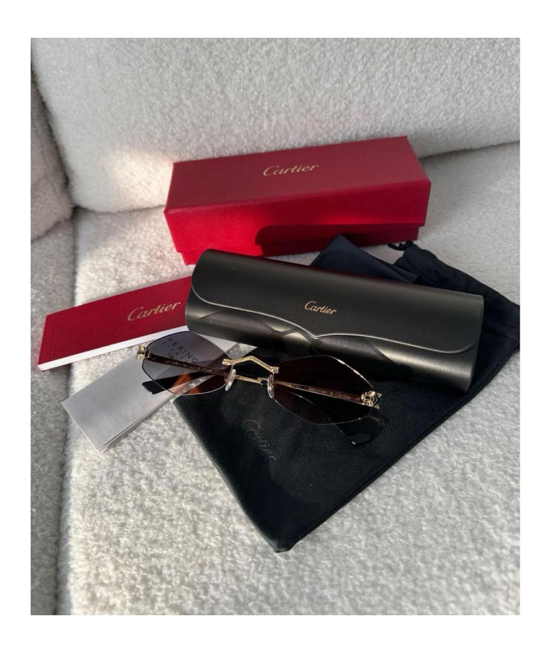 CARTIER Серые металлические солнцезащитные очки, фото 2