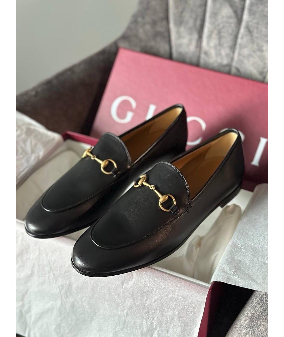 GUCCI Черные кожаные лоферы, фото 6