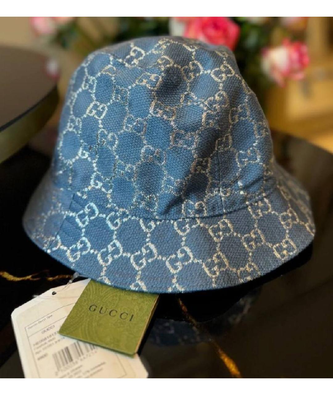 GUCCI Голубая шляпа, фото 7