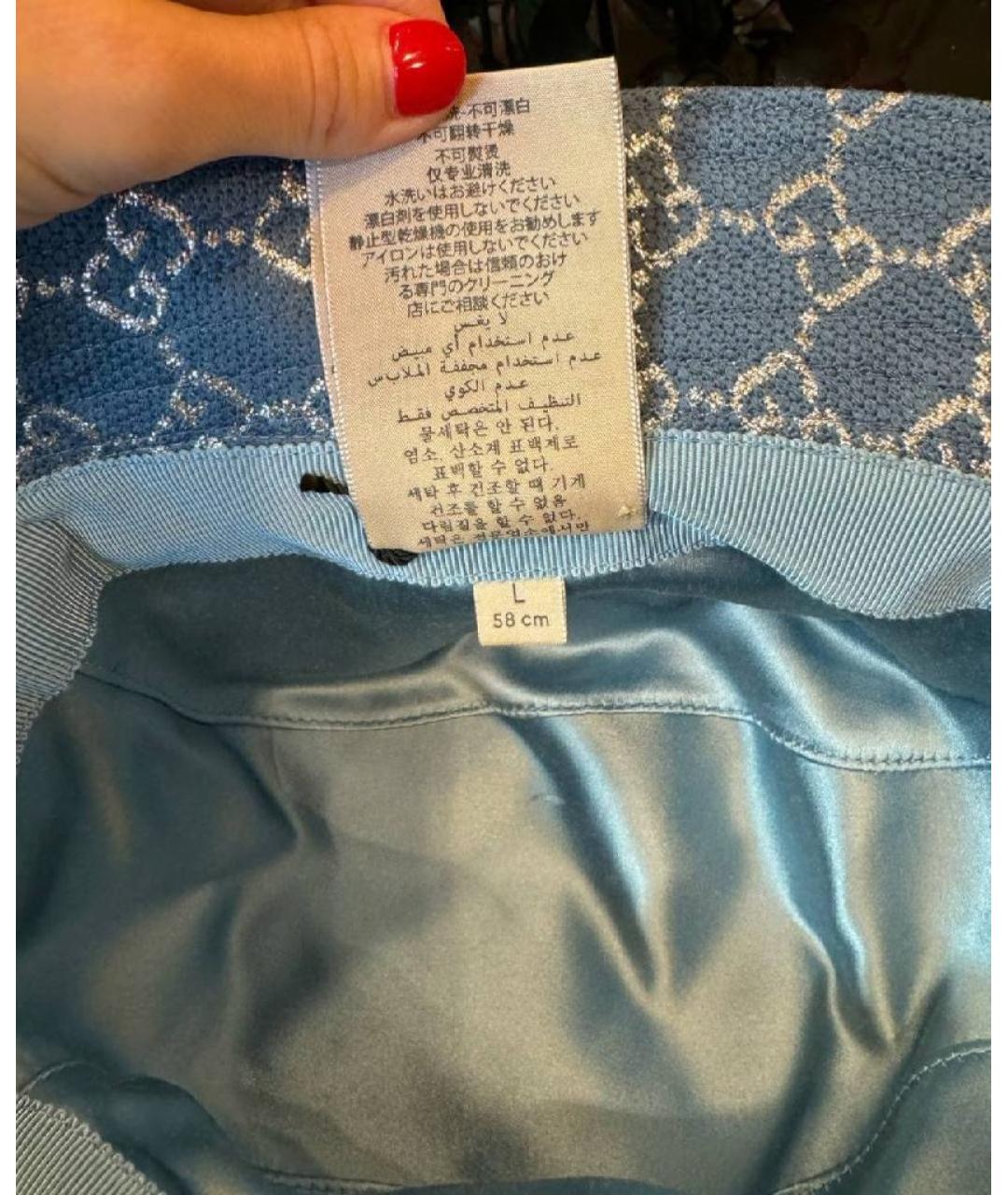 GUCCI Голубая шляпа, фото 3