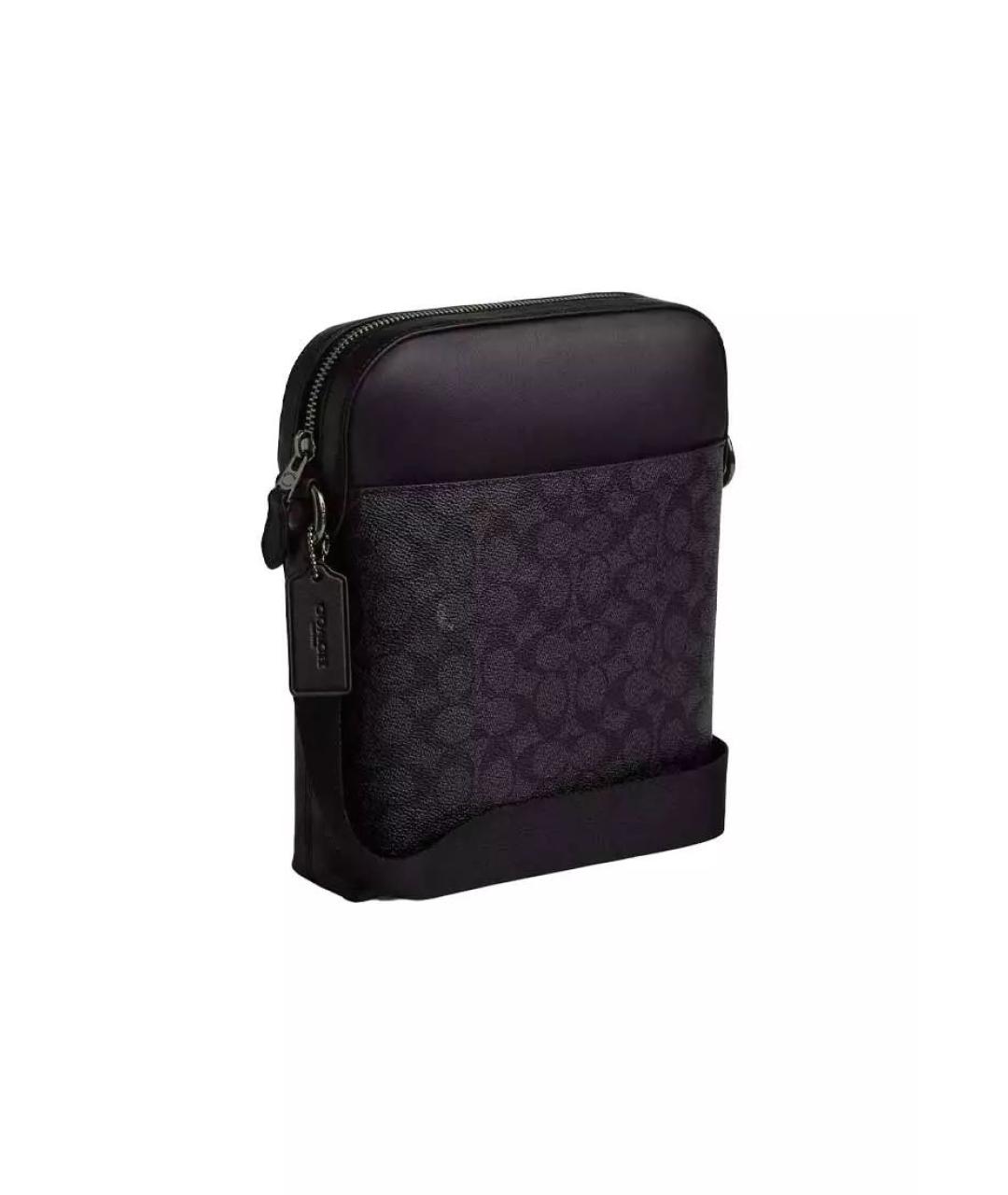 COACH Черная сумка на плечо из лакированной кожи, фото 2