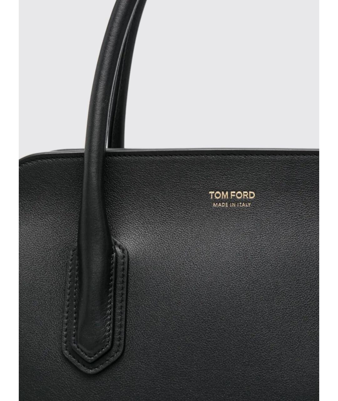 TOM FORD Черная кожаная сумка тоут, фото 4