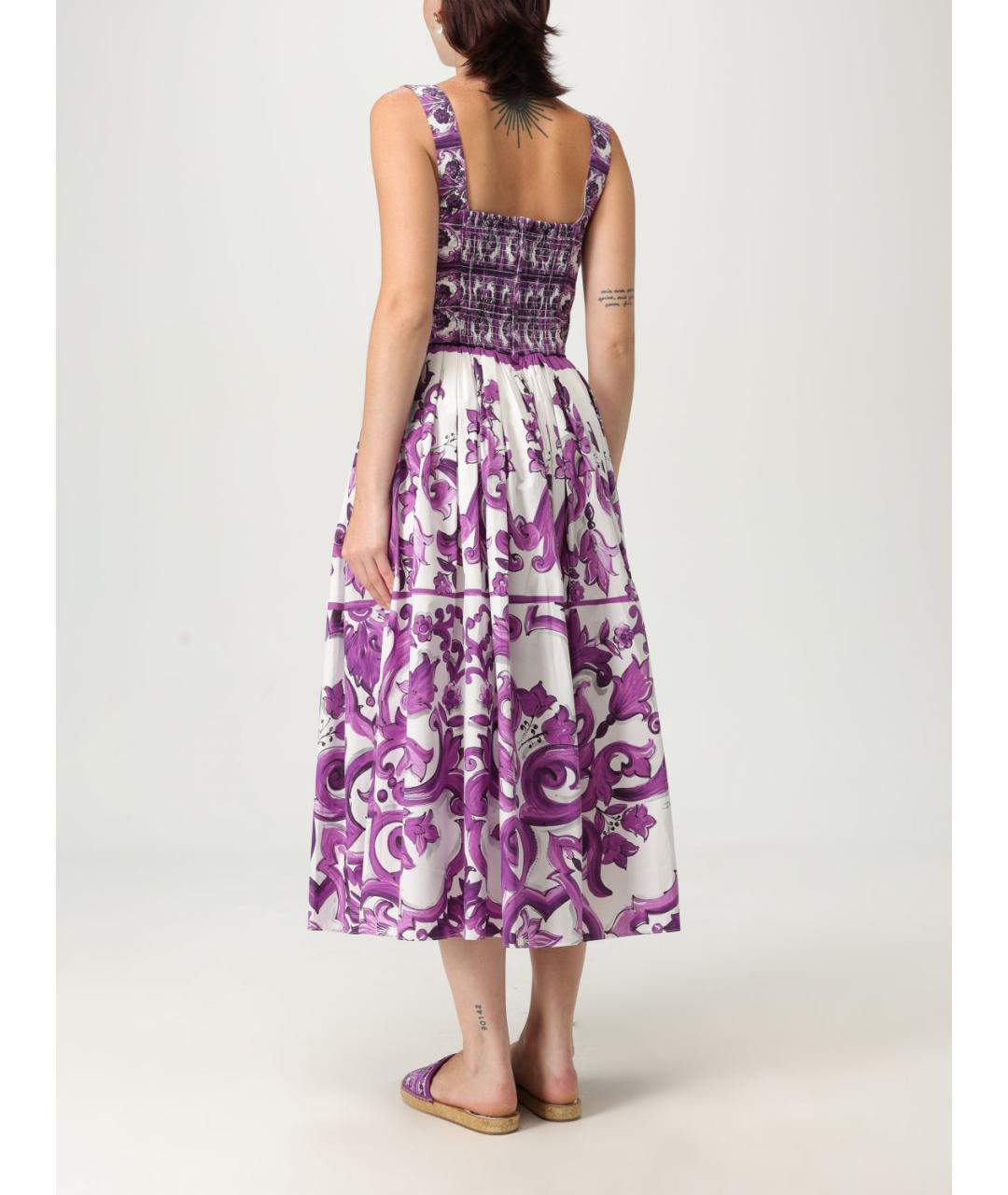 DOLCE&GABBANA Фиолетовый хлопковый сарафан, фото 3