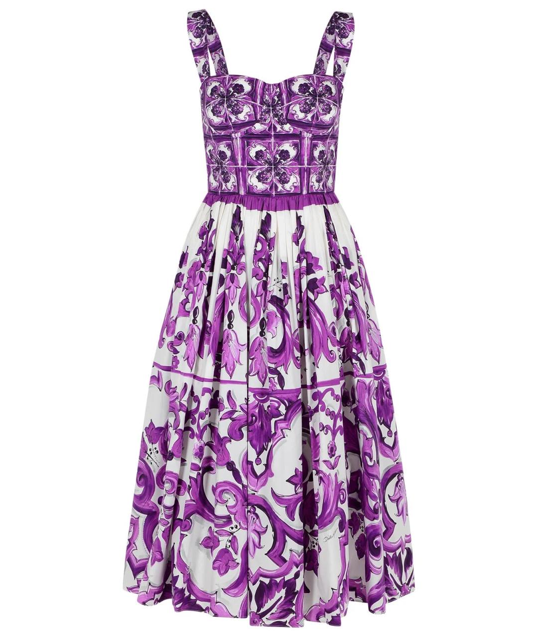 DOLCE&GABBANA Фиолетовый хлопковый сарафан, фото 1