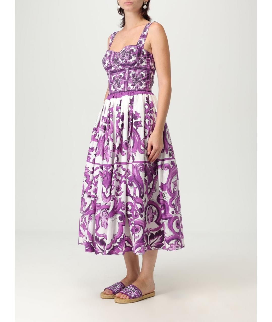 DOLCE&GABBANA Фиолетовый хлопковый сарафан, фото 4