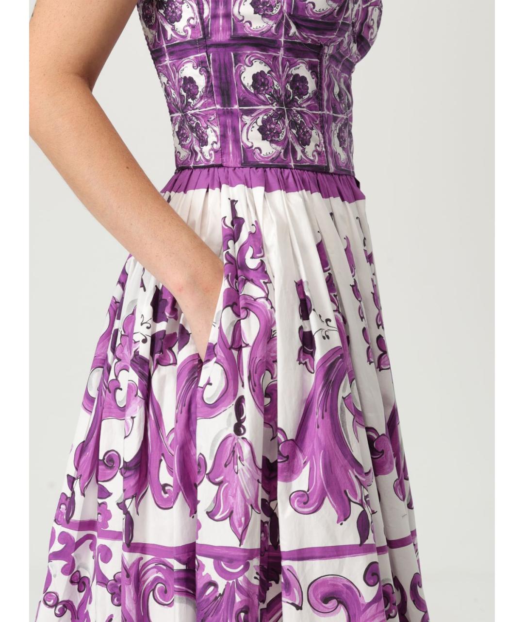 DOLCE&GABBANA Фиолетовый хлопковый сарафан, фото 5
