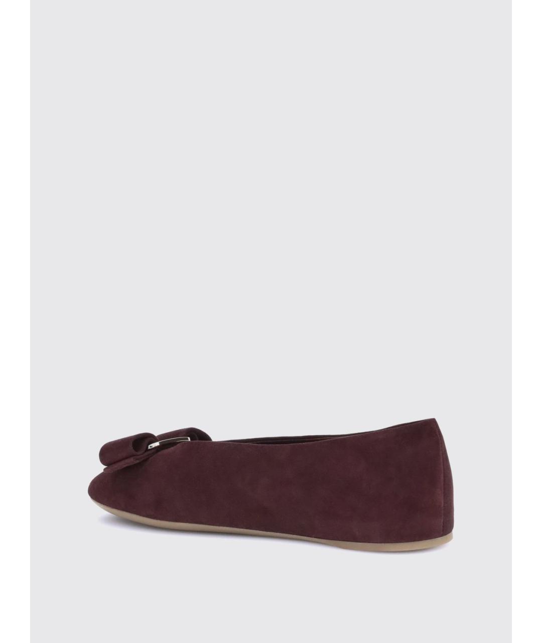 FERRAGAMO Бордовые балетки, фото 3