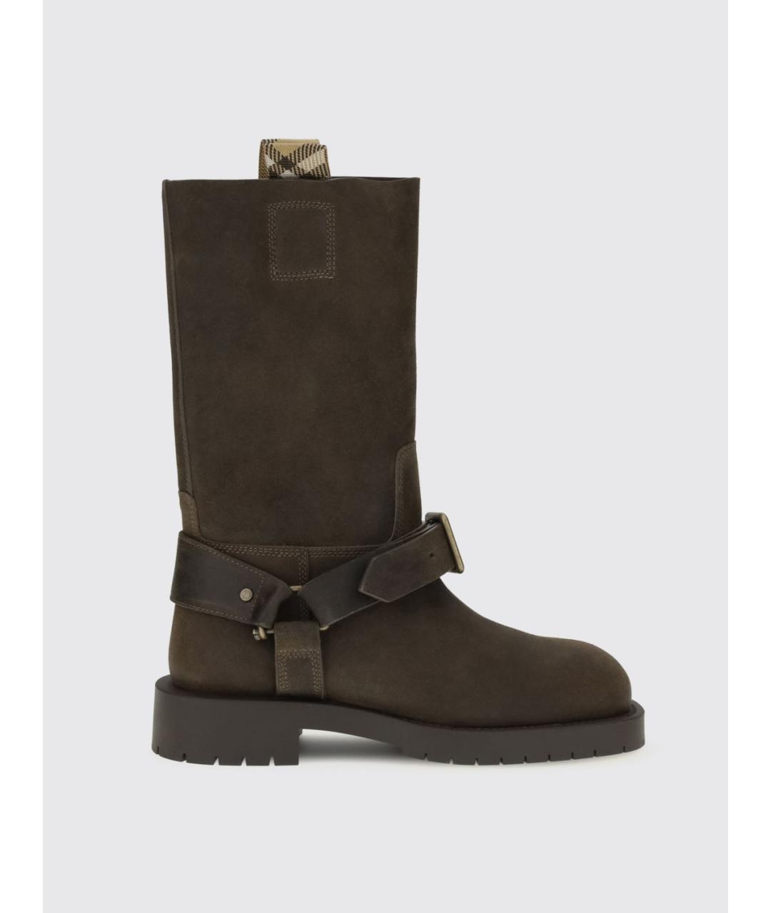 BURBERRY Зеленые кожаные сапоги, фото 4