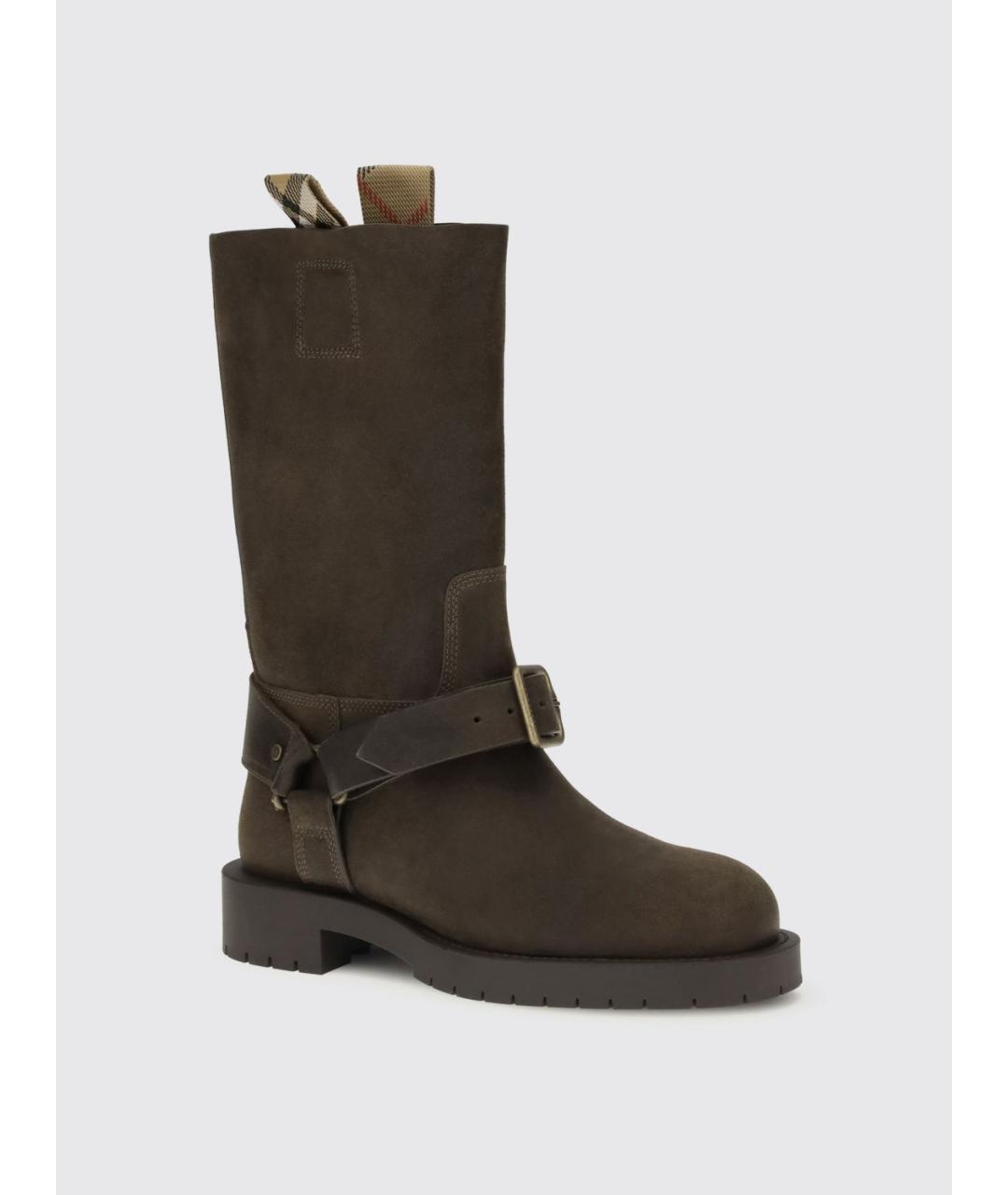 BURBERRY Зеленые кожаные сапоги, фото 2