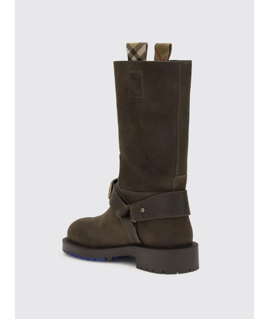 BURBERRY Зеленые кожаные сапоги, фото 3