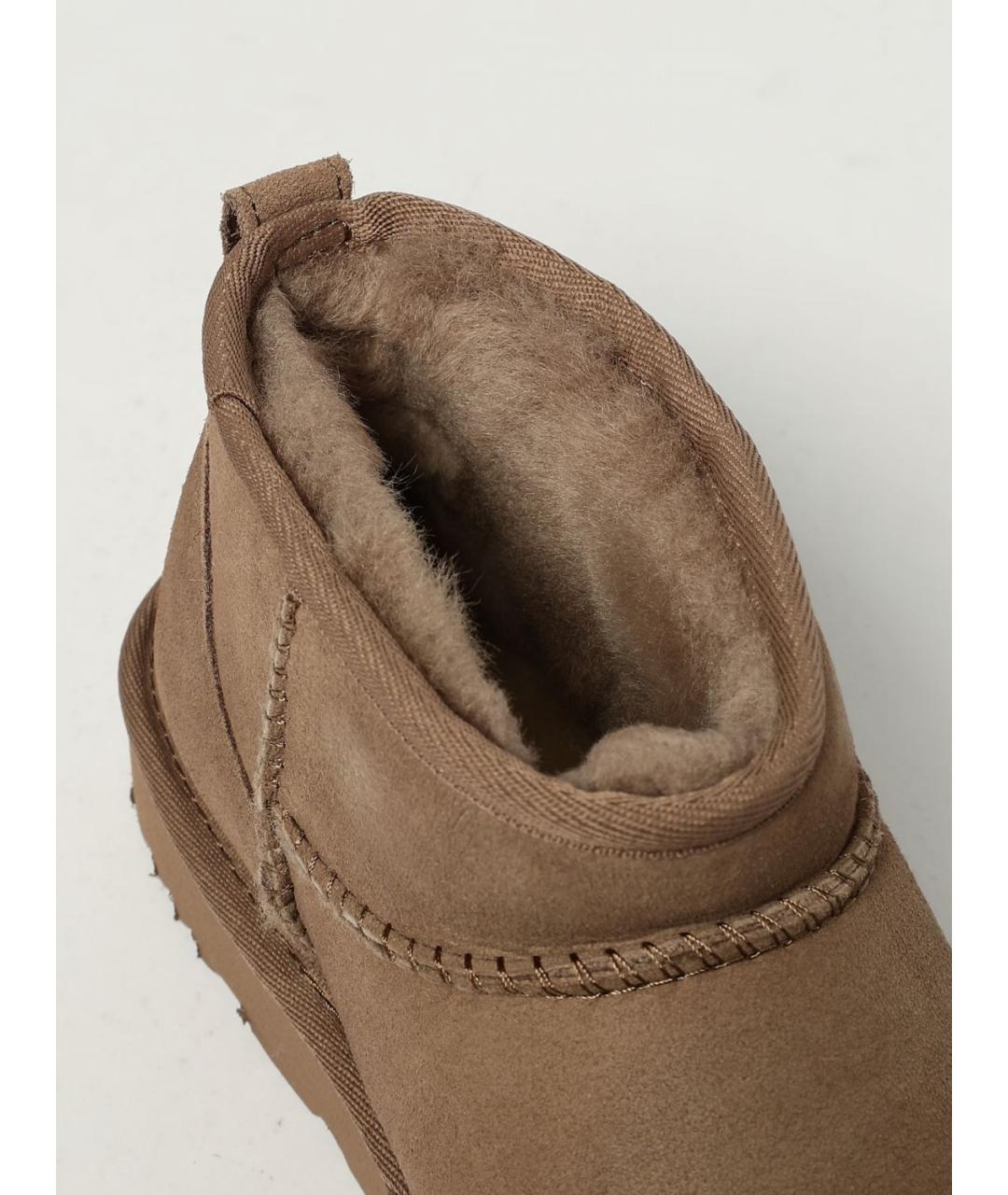 UGG AUSTRALIA Бежевые кожаные ботинки, фото 4