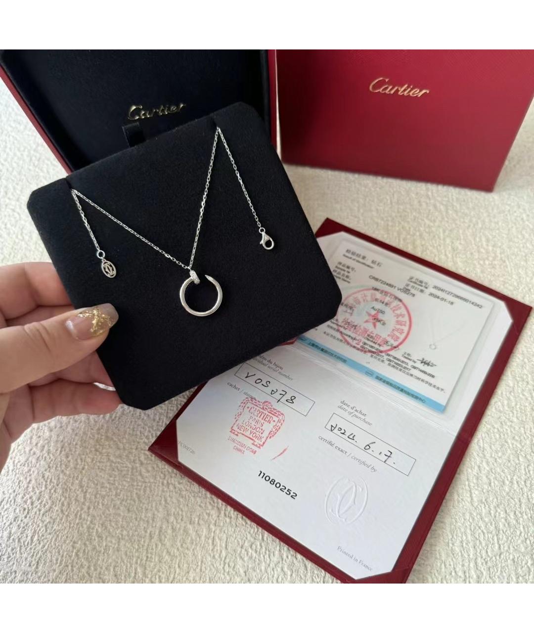 CARTIER Серебряное колье из белого золота, фото 2