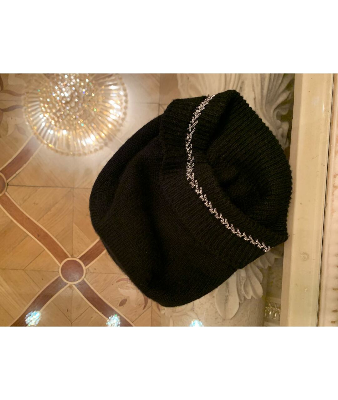 CHANEL Черная кашемировая шапка, фото 6