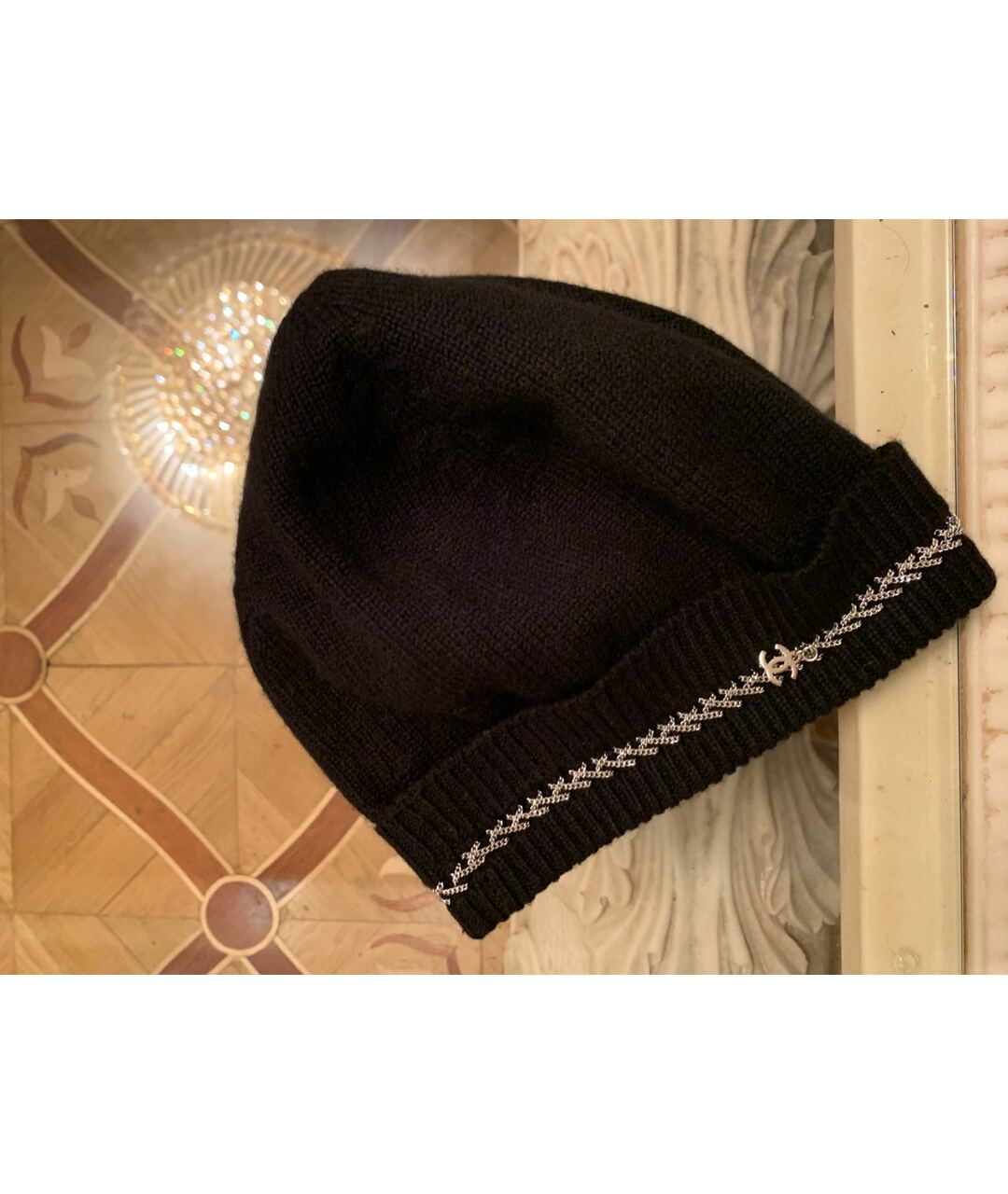 CHANEL Черная кашемировая шапка, фото 4