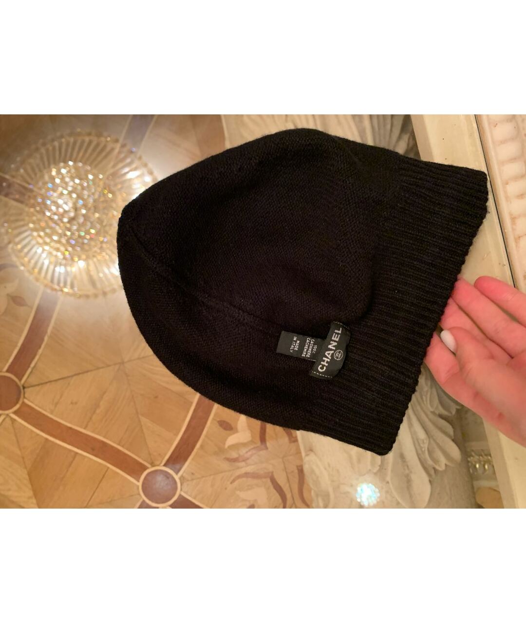 CHANEL Черная кашемировая шапка, фото 8