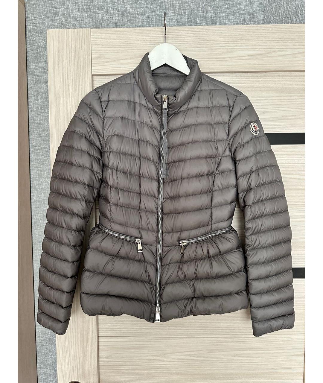 MONCLER Серая полиамидовая куртка, фото 9