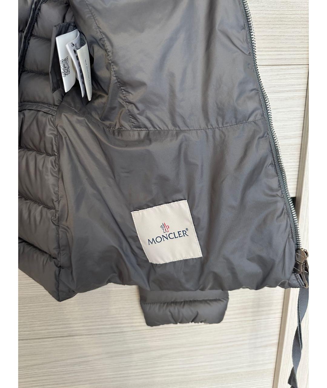 MONCLER Серая полиамидовая куртка, фото 3