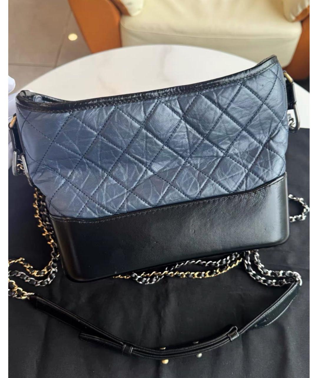 CHANEL Темно-синяя кожаная сумка через плечо, фото 2