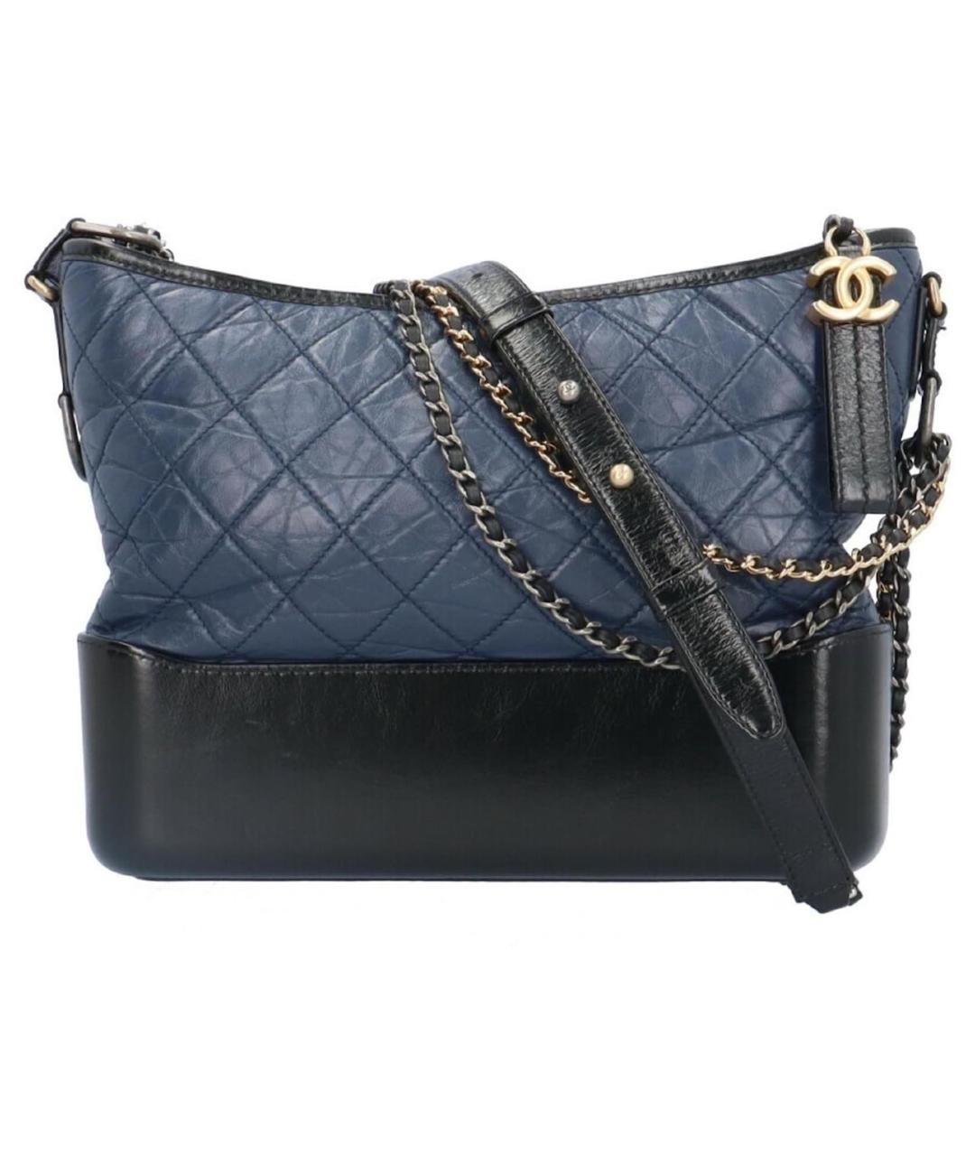 CHANEL Темно-синяя кожаная сумка через плечо, фото 9