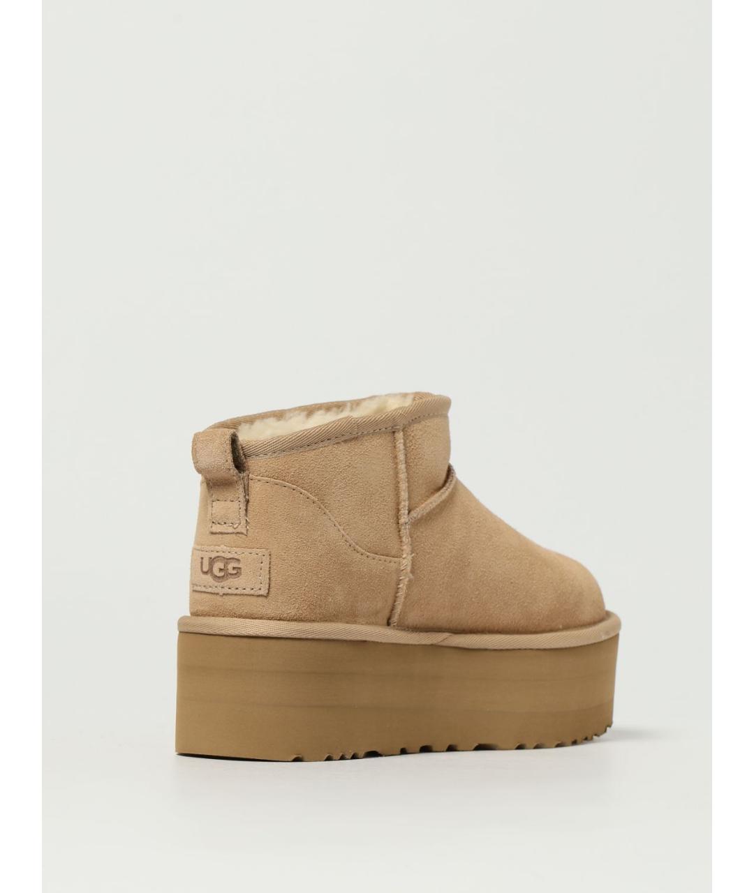 UGG AUSTRALIA Бежевые кожаные ботинки, фото 3