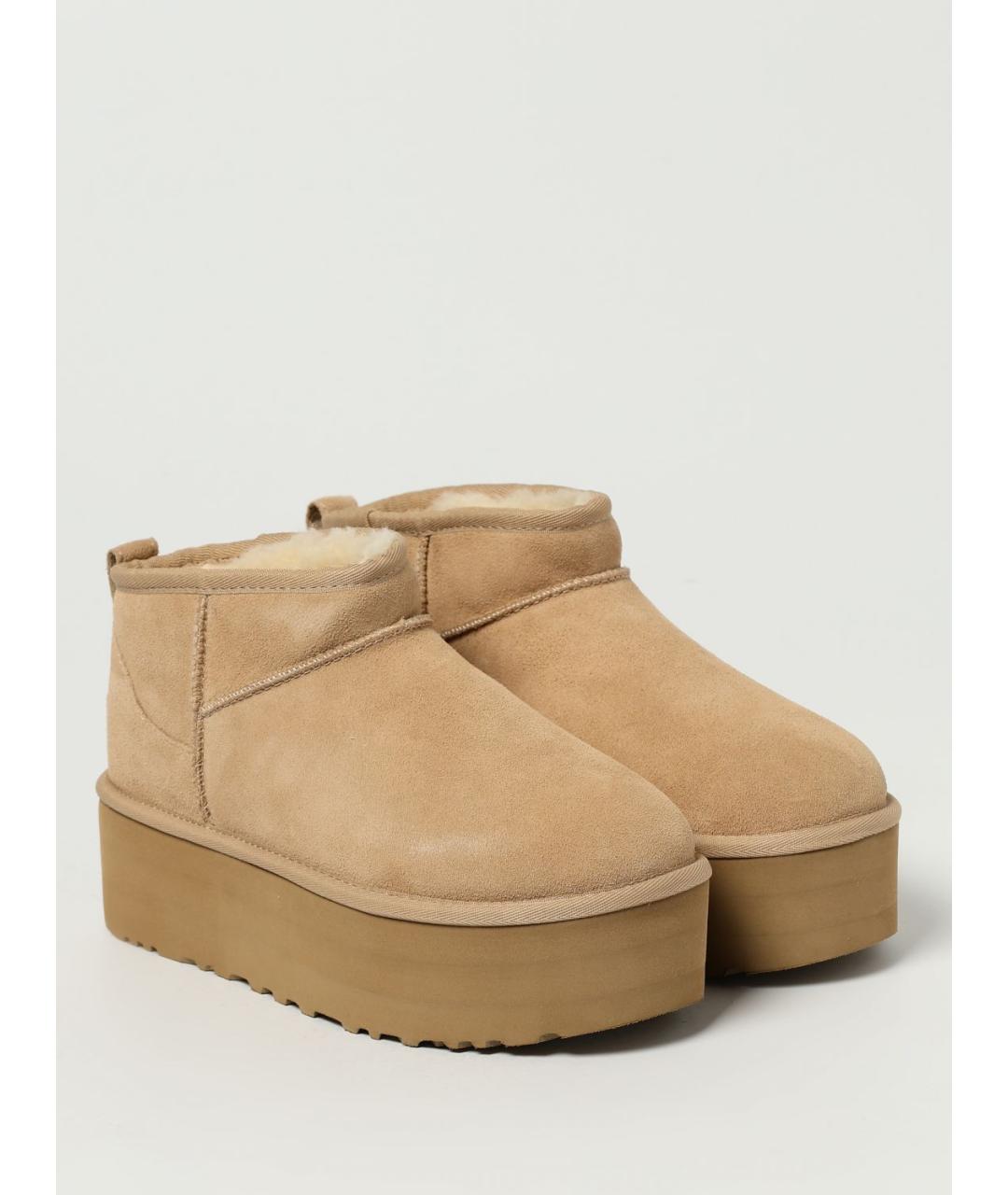 UGG AUSTRALIA Бежевые кожаные ботинки, фото 2