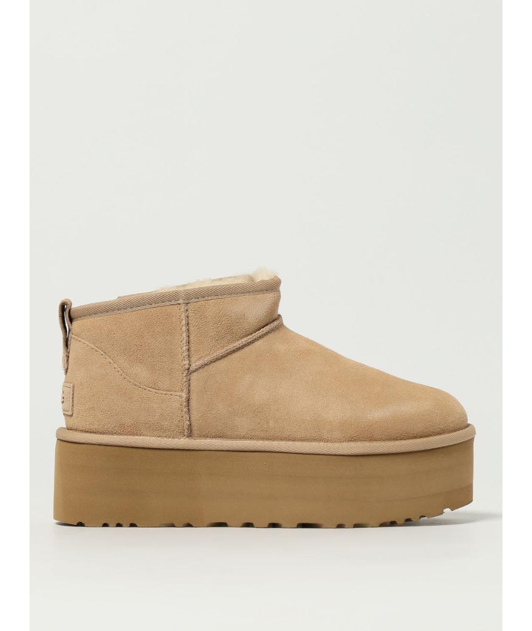 UGG AUSTRALIA Бежевые кожаные ботинки, фото 5
