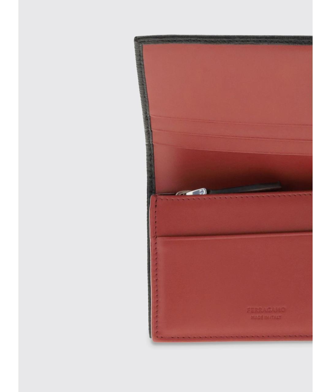 FERRAGAMO Черный кожаный кошелек, фото 3