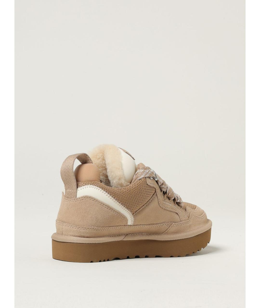 UGG AUSTRALIA Бежевые кожаные кроссовки, фото 3