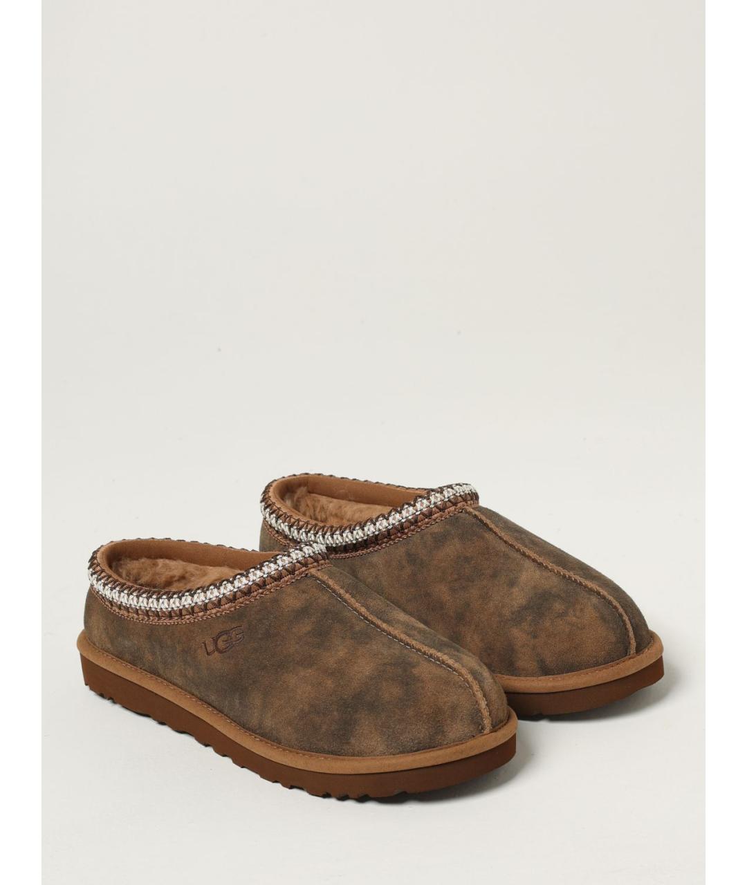 UGG AUSTRALIA Коричневые кожаные шлепанцы, фото 2