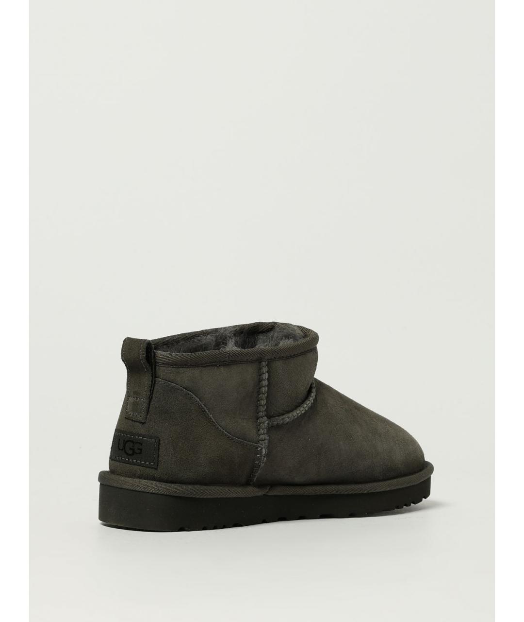 UGG AUSTRALIA Антрацитовые нубуковые низкие ботинки, фото 3