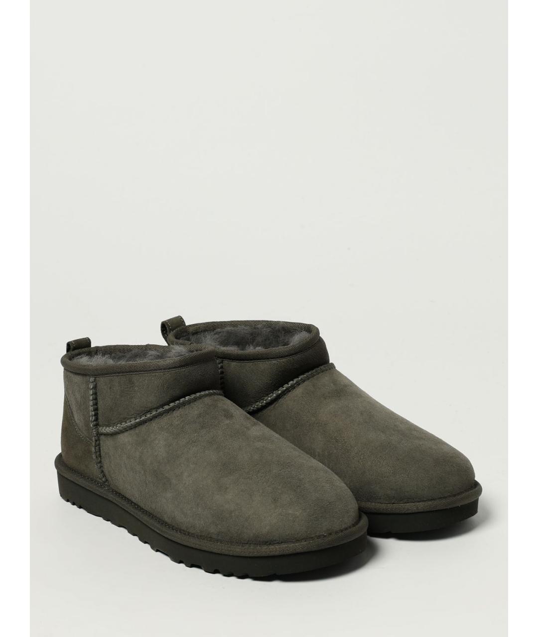 UGG AUSTRALIA Антрацитовые нубуковые низкие ботинки, фото 2