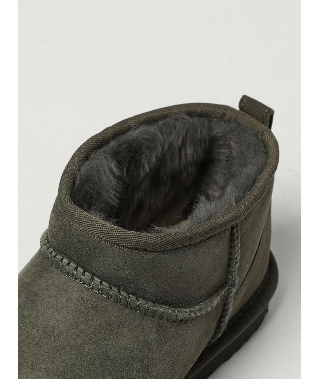 UGG AUSTRALIA Антрацитовые нубуковые низкие ботинки, фото 4
