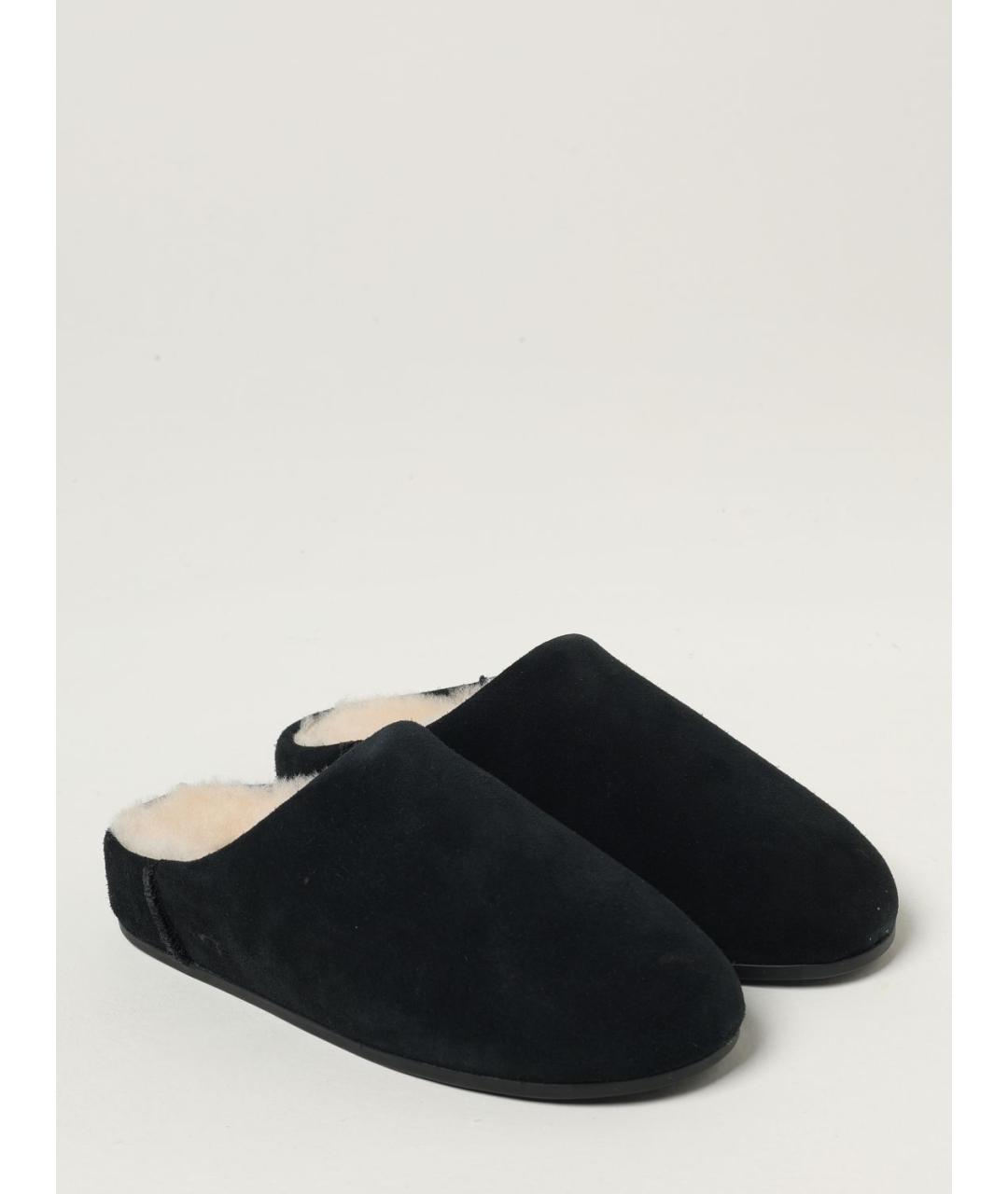 UGG AUSTRALIA Черные кожаные сабо, фото 2