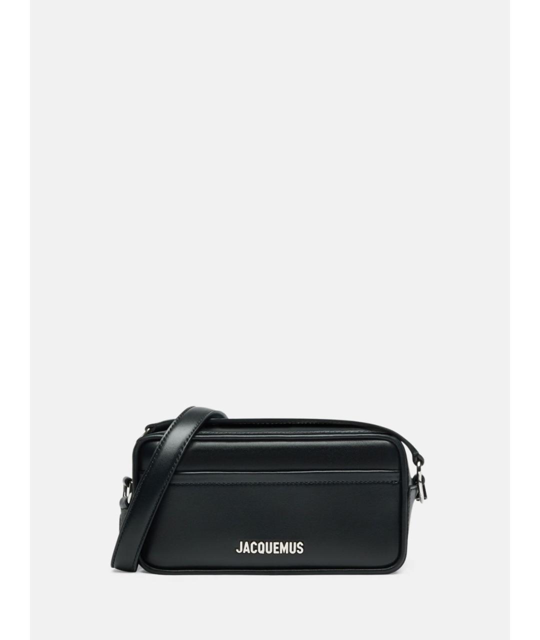 JACQUEMUS Черная кожаная сумка на плечо, фото 6