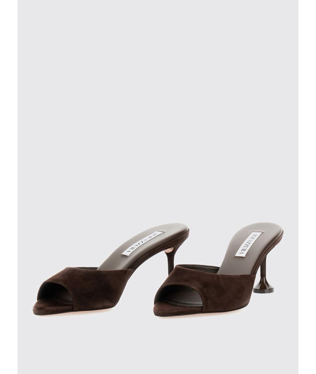 AQUAZZURA Коричневые замшевые мюли, фото 2