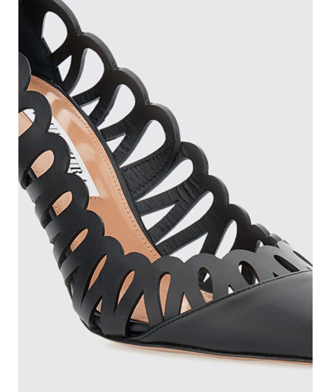 AQUAZZURA Черные кожаные туфли, фото 4