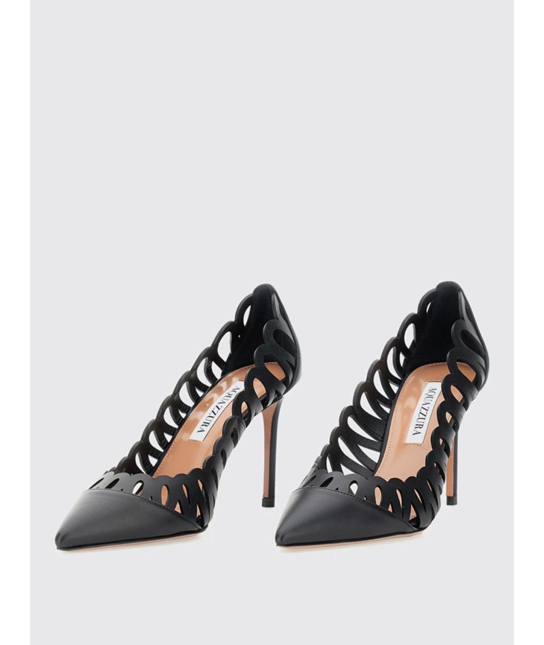 AQUAZZURA Черные кожаные туфли, фото 2