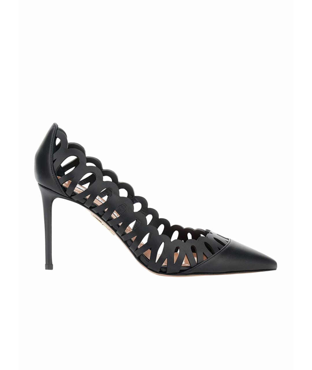 AQUAZZURA Черные кожаные туфли, фото 1