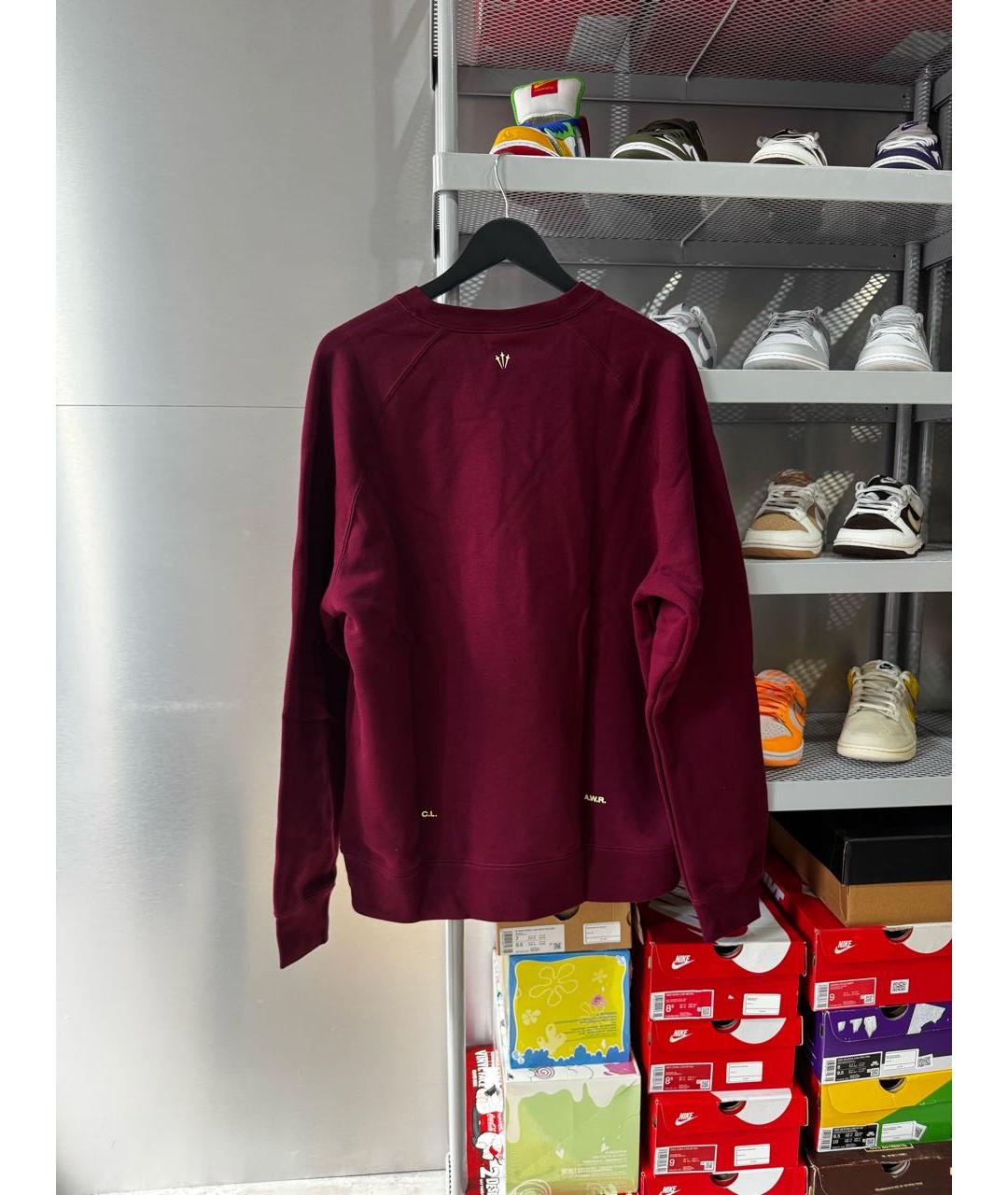 NIKE Бордовый хлопковый джемпер / свитер, фото 2