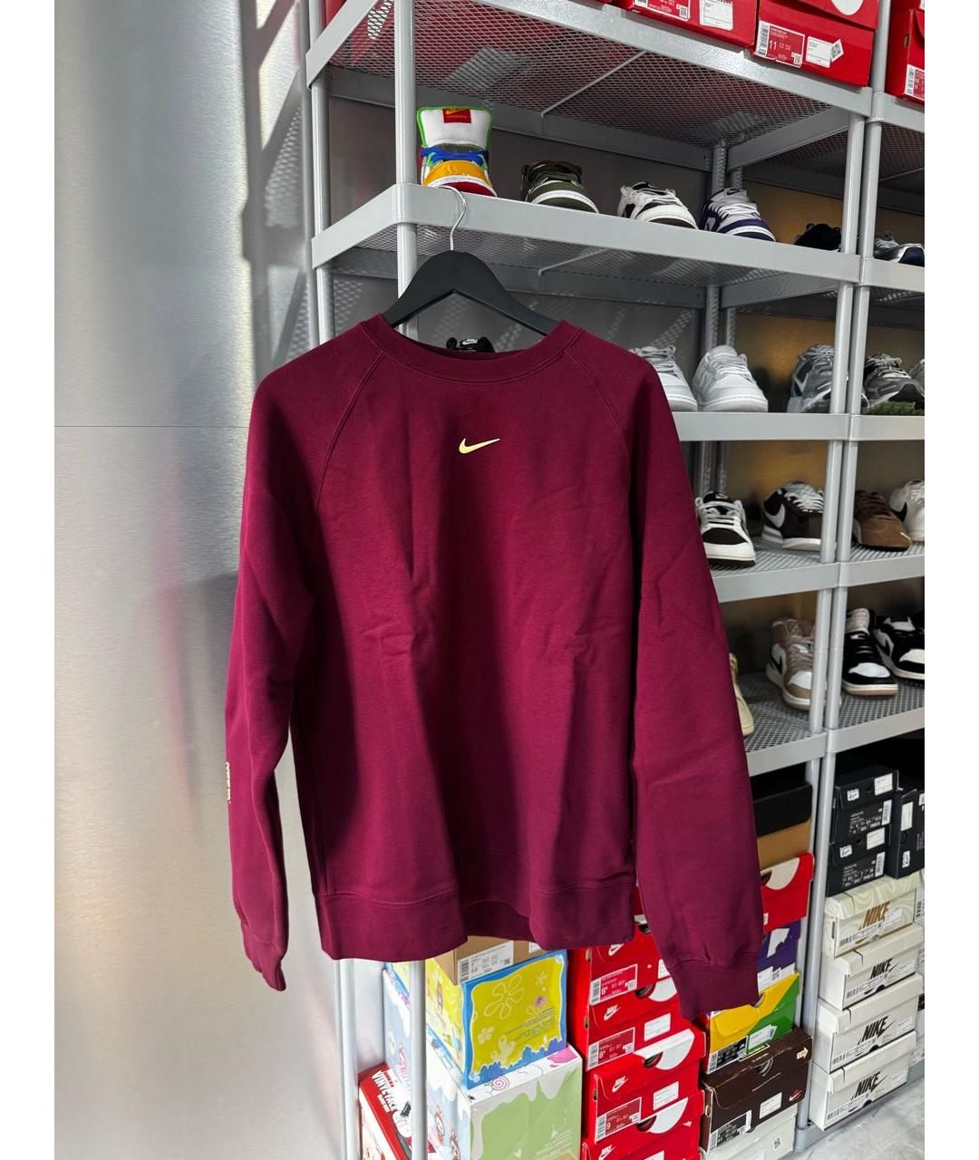 NIKE Бордовый хлопковый джемпер / свитер, фото 5
