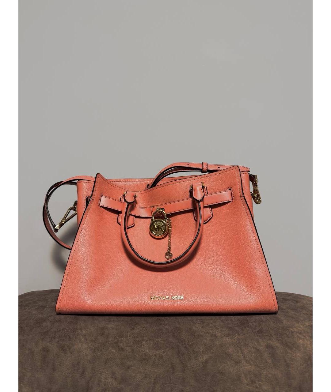 MICHAEL KORS Коралловая сумка с короткими ручками из искусственной кожи, фото 5