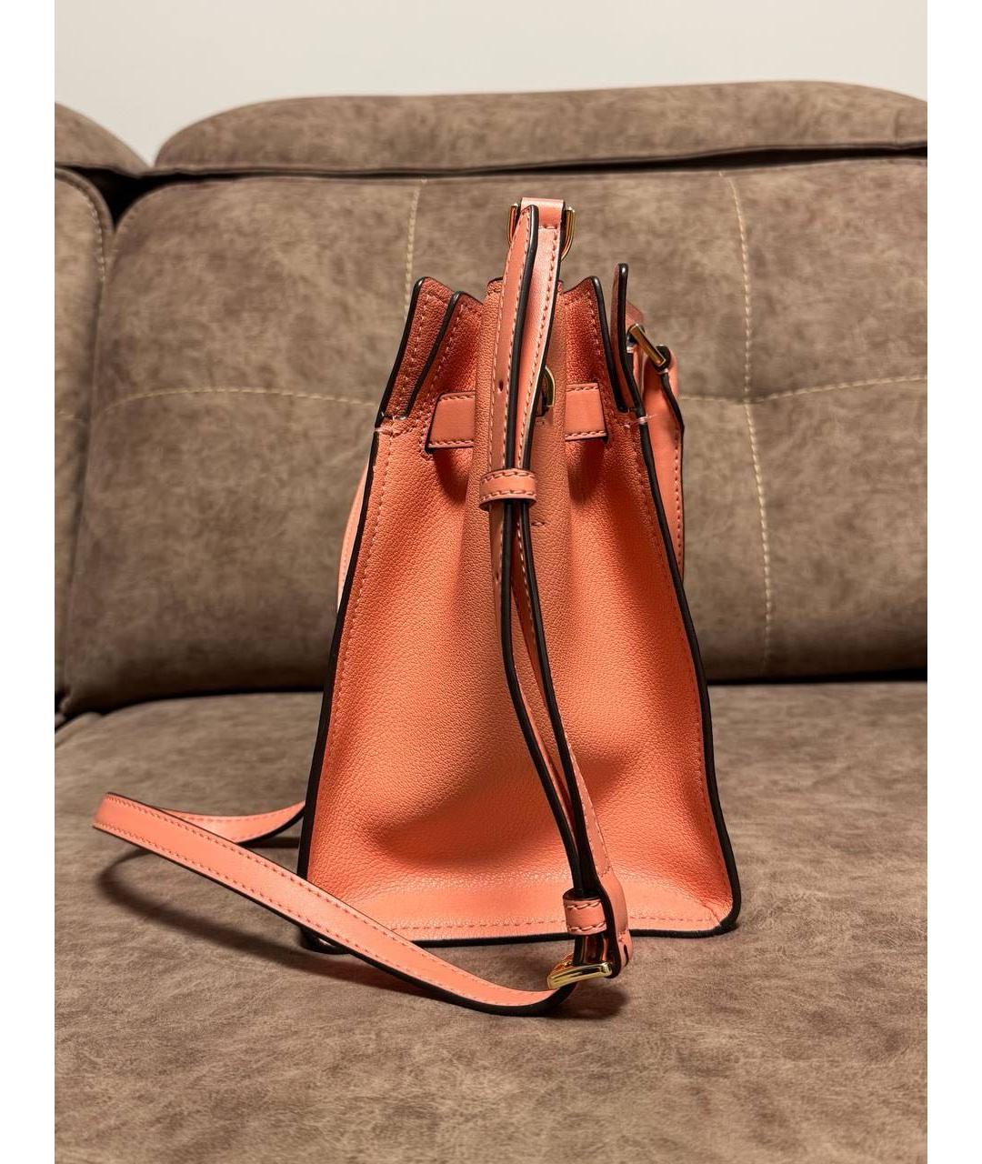 MICHAEL KORS Коралловая сумка с короткими ручками из искусственной кожи, фото 4