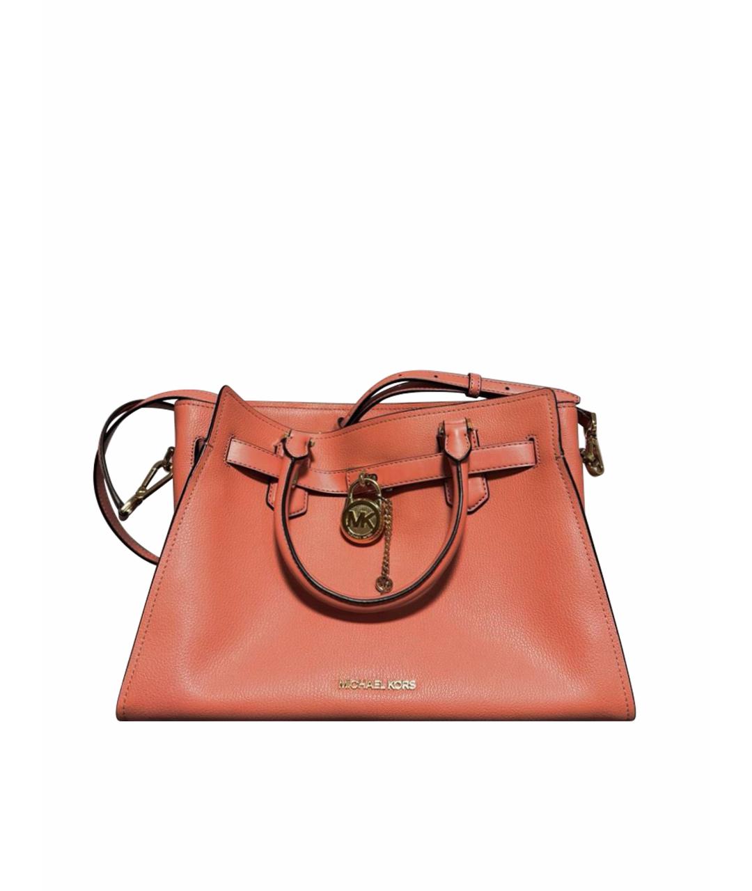 MICHAEL KORS Коралловая сумка с короткими ручками из искусственной кожи, фото 1