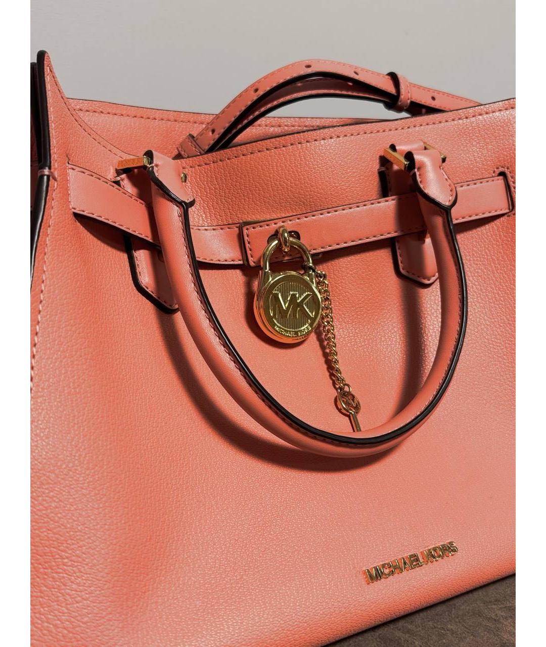 MICHAEL KORS Коралловая сумка с короткими ручками из искусственной кожи, фото 2