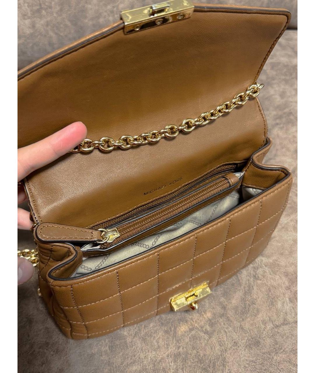 MICHAEL KORS Коричневая сумка через плечо из искусственной кожи, фото 4