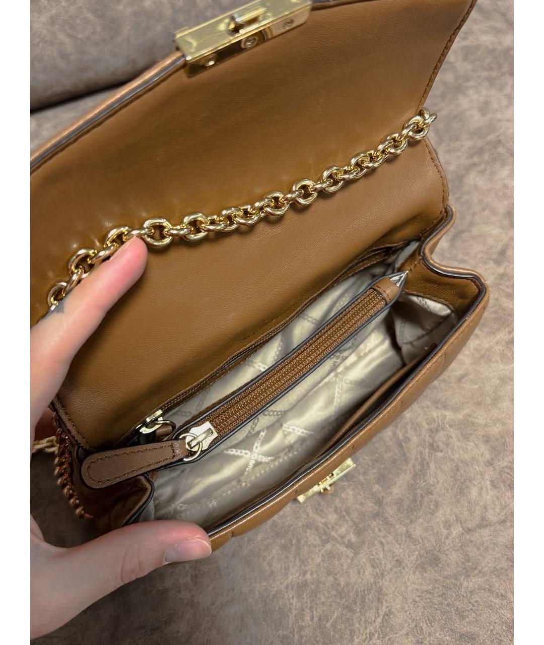 MICHAEL KORS Коричневая сумка через плечо из искусственной кожи, фото 3