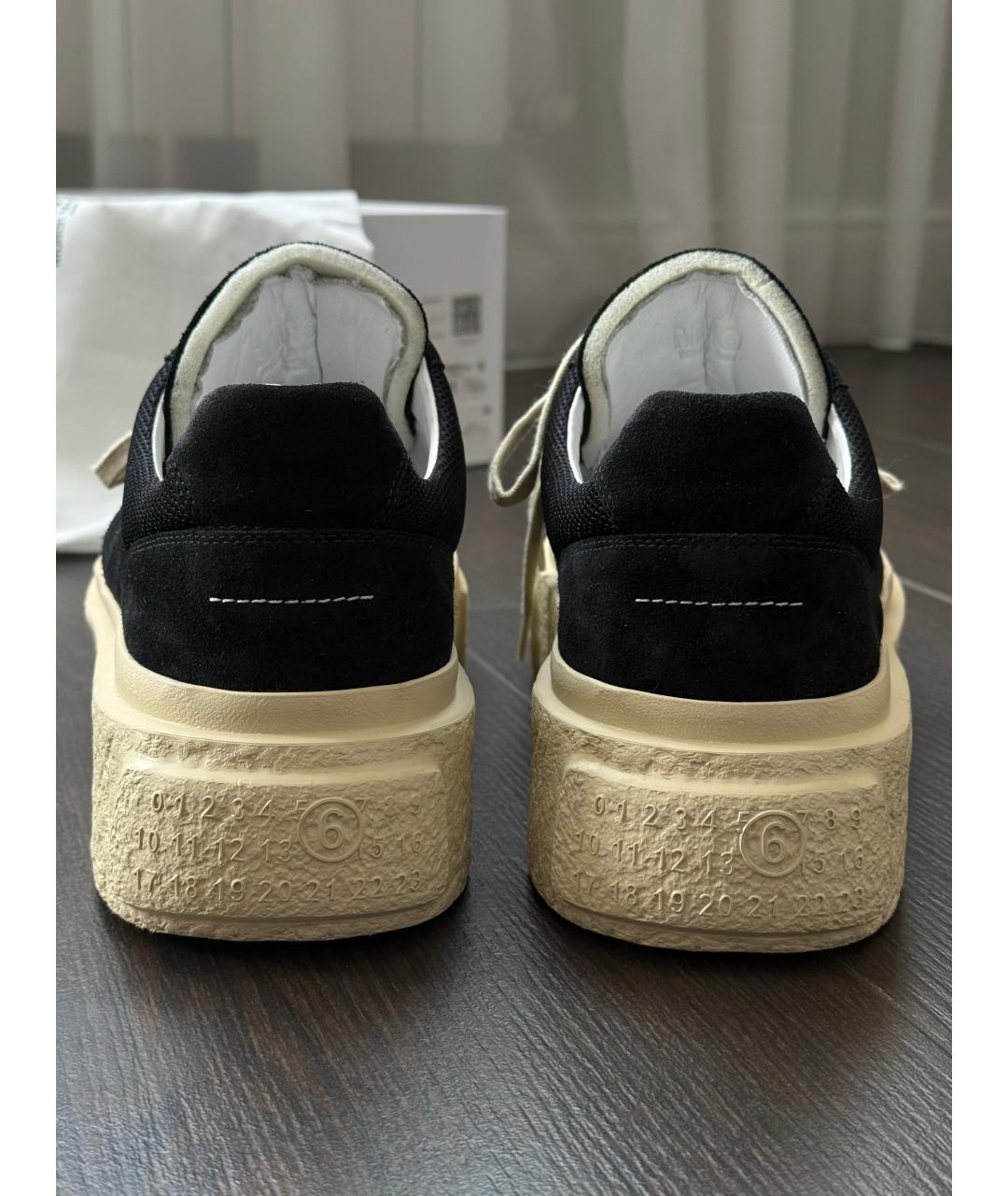 MM6 MAISON MARGIELA Черные замшевые низкие кроссовки / кеды, фото 4