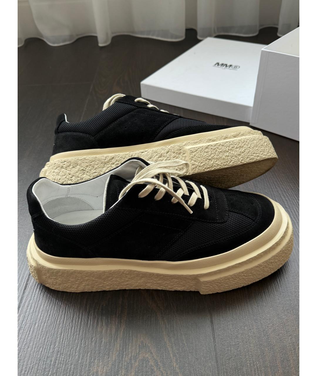 MM6 MAISON MARGIELA Черные замшевые низкие кроссовки / кеды, фото 6