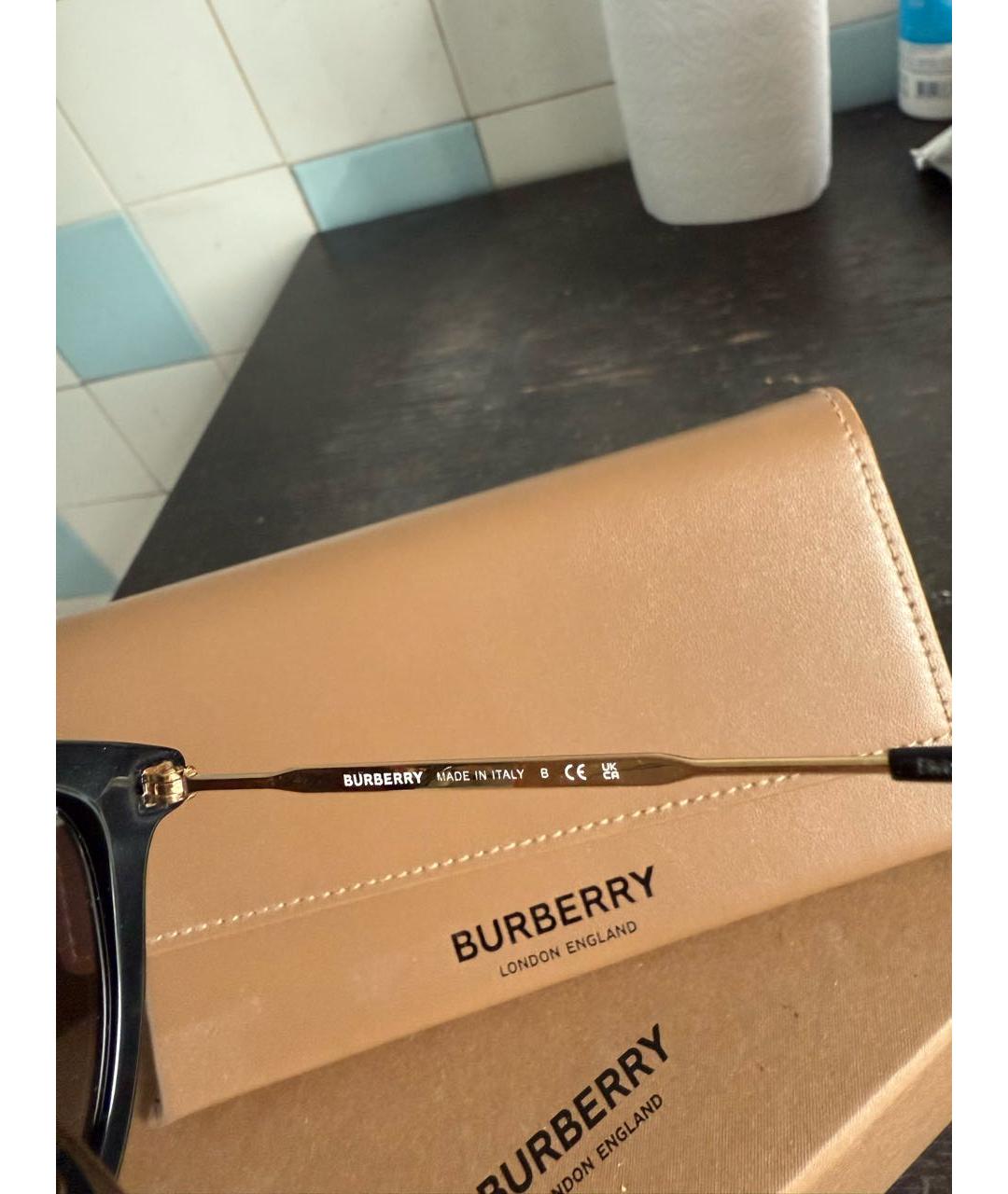 BURBERRY Черные пластиковые солнцезащитные очки, фото 7